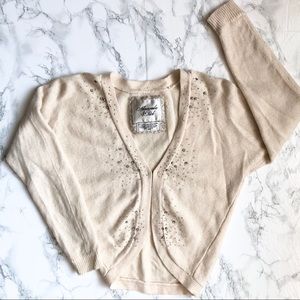 A&F Wool/Cashmere Sparkle Shrug Cardigan